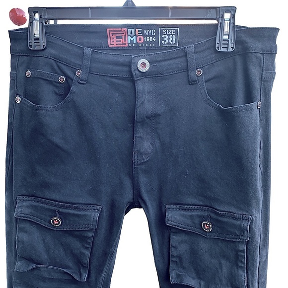 Demolition Jeans‎ Mens 38x39 Vintage Black Denim Straight Leg Jeans Pockets - Picture 5 of 11